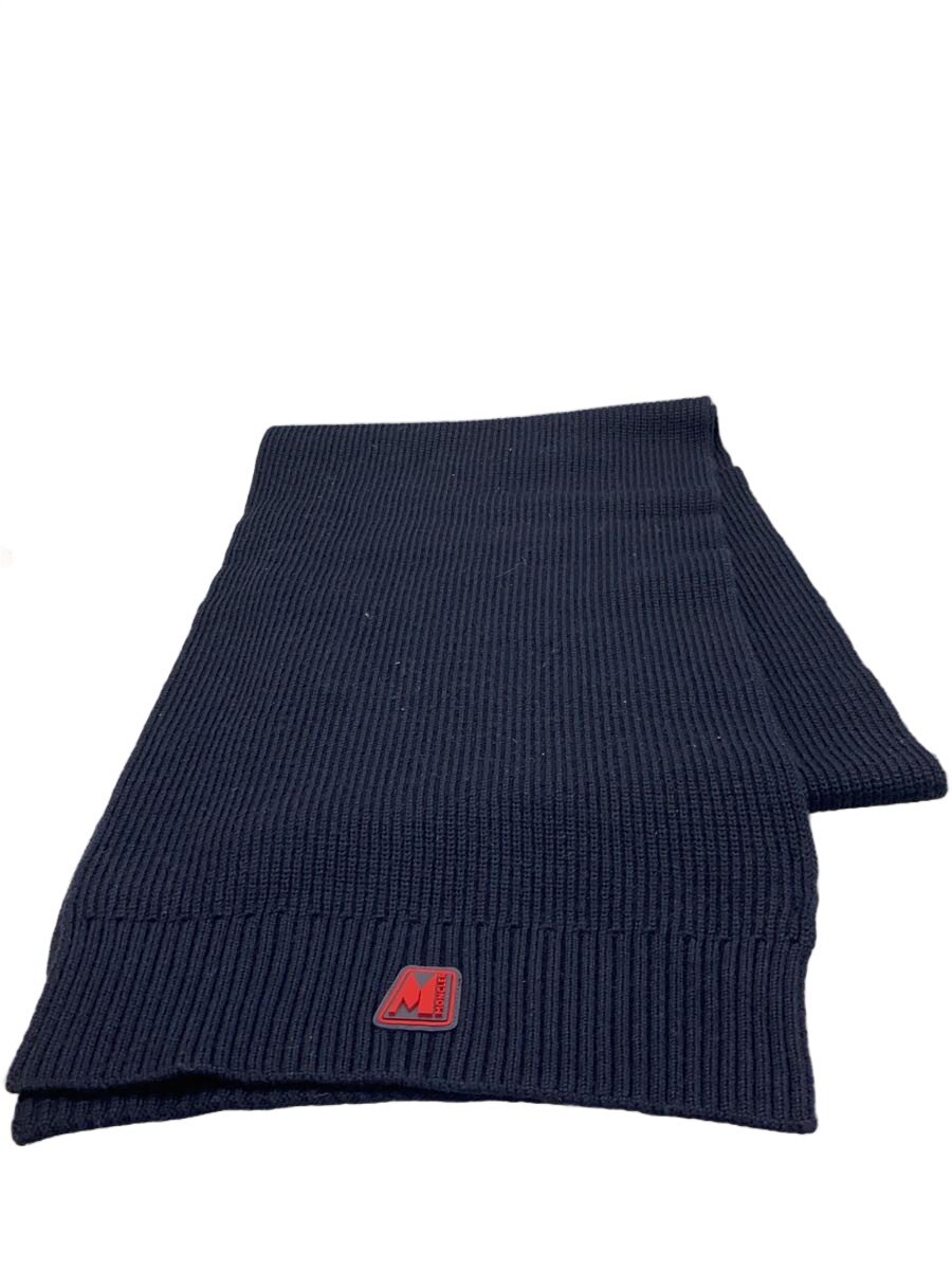【中古】MONCLER◆SCIARPA TRICOT/えり巻き/羊毛/NVY/メンズ/F20919Z75000【服飾雑貨他】