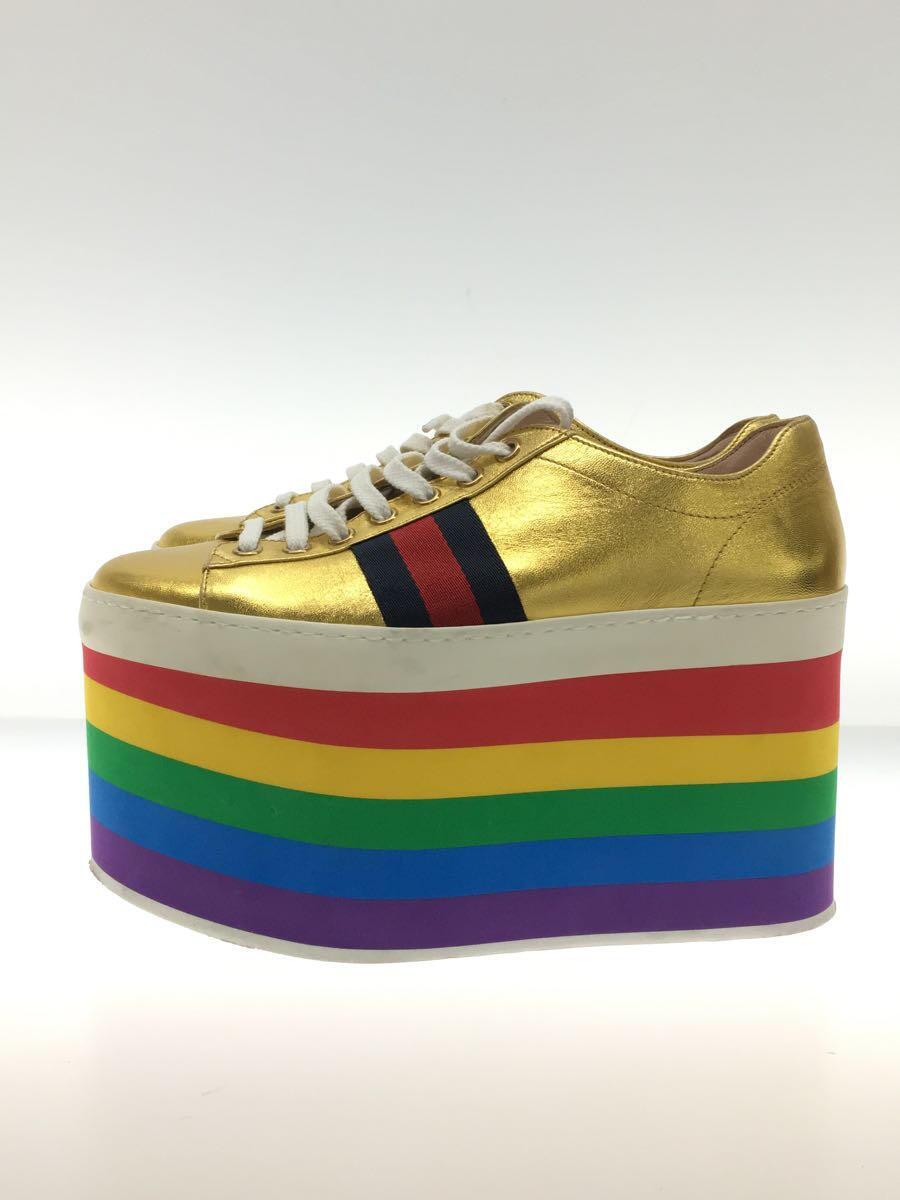 【中古】GUCCI◆ローカットスニーカー/36.5/GLD【シューズ】
