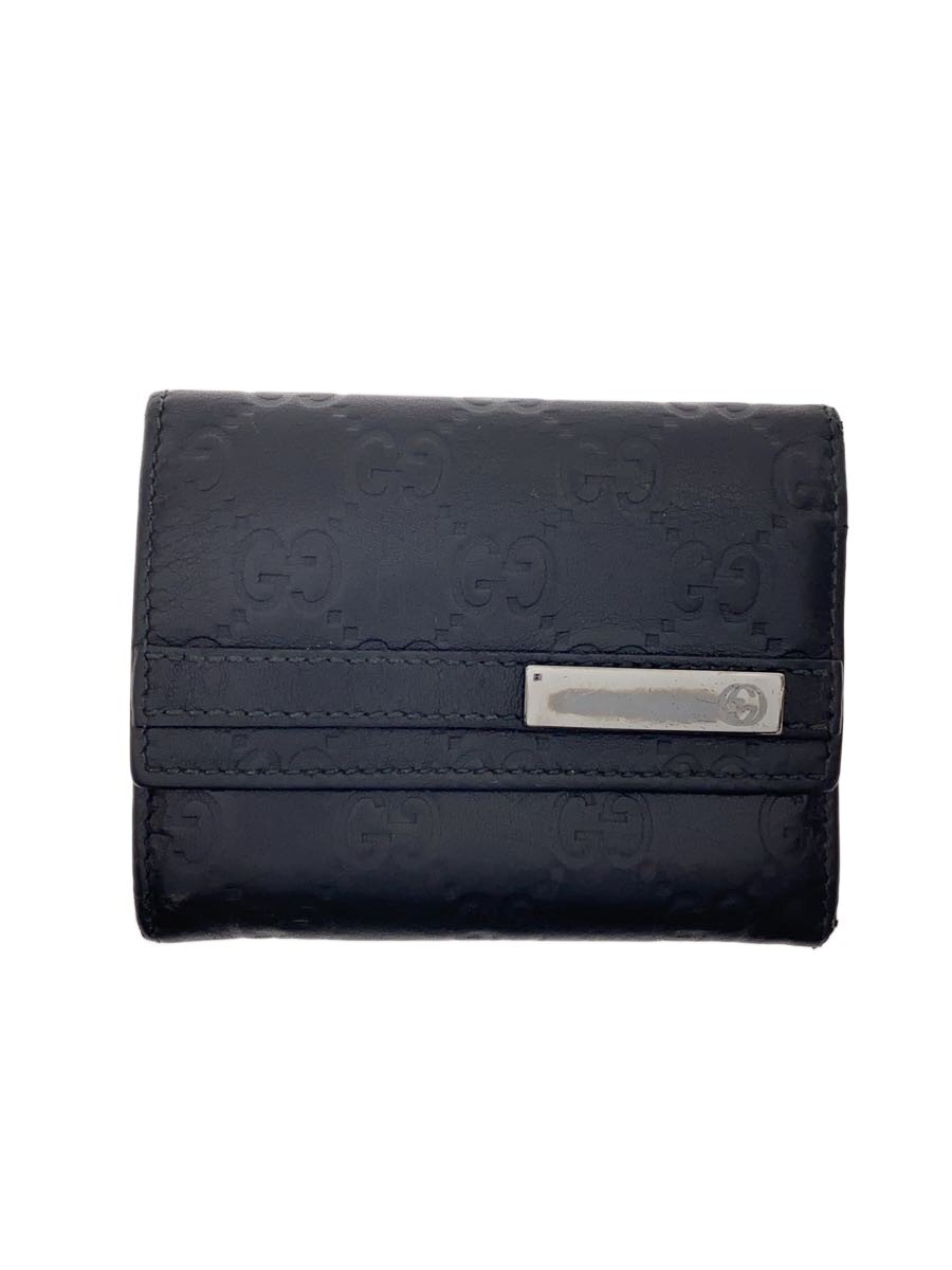 【中古】GUCCI◆歌留多入れもの_グッチシマ/なめし革/BLK/メンズ【服飾雑貨他】