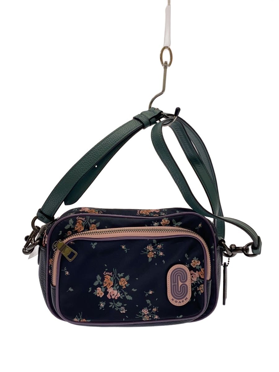 【中古】COACH◆フラワーモチーフ ショルダーバッグ/レザー/ネイビー/91020【バッグ】｜2ｎｄ STREET 店