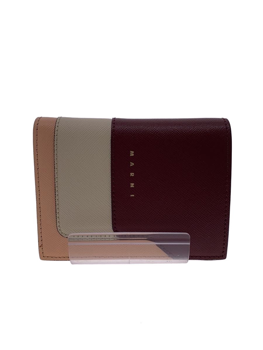 【中古】MARNI◆バイフォールドウォレット/--/BRD/レディース/PFMOQ14U13/御釣り入れ汚れた状態有【服飾雑貨他】