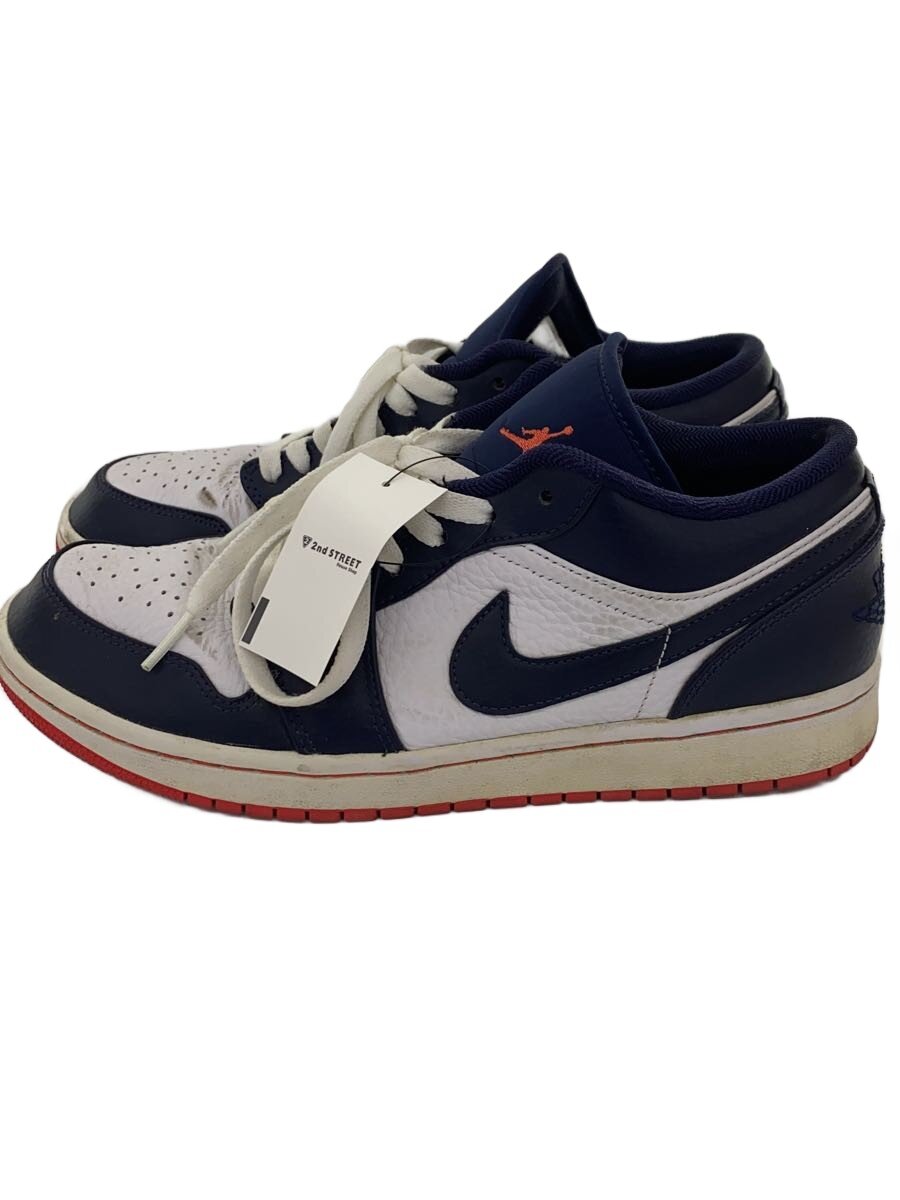 【中古】NIKE◆AIR JORDAN 1 LOW/エアジョーダンロー/米国海軍/553558-481/27糎/NVY/フェイクレ【シューズ】