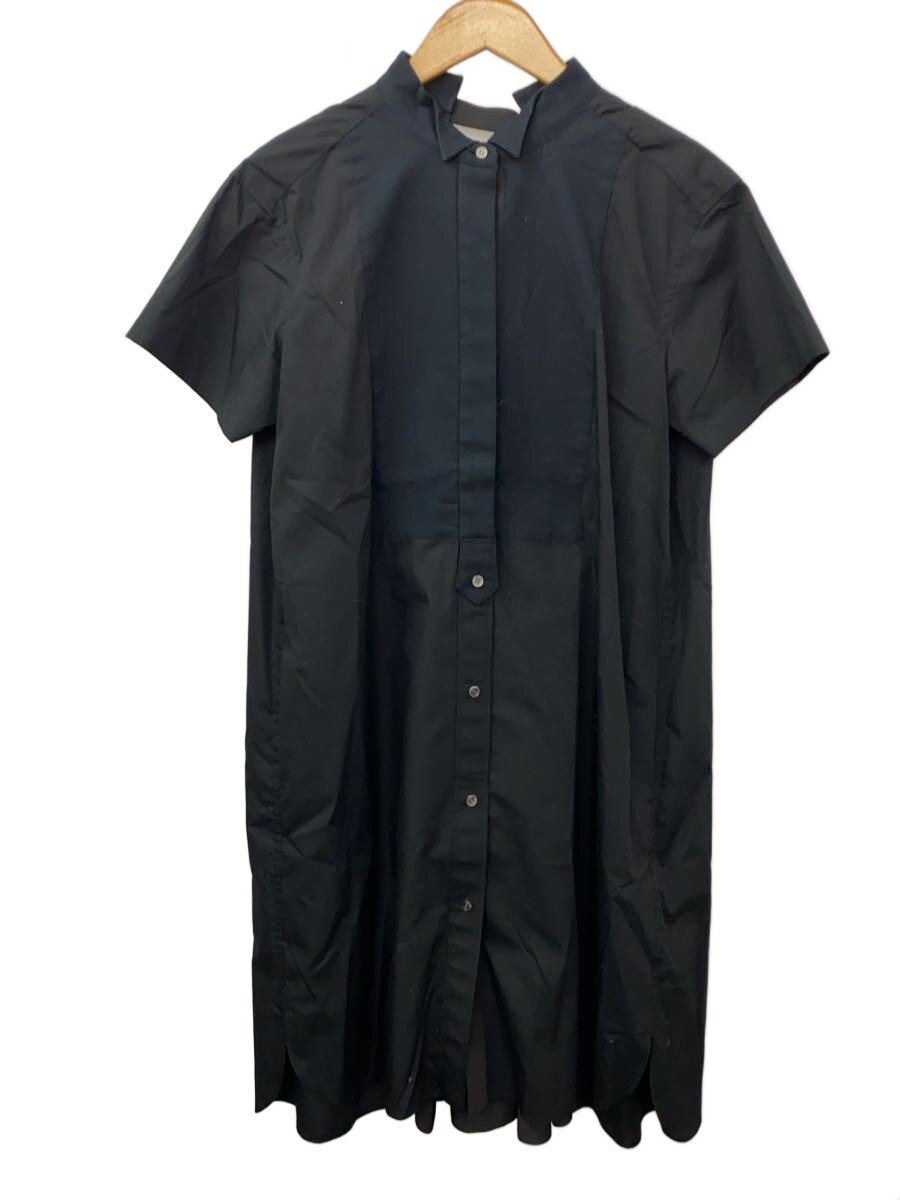 【中古】sacai◆Cotton Poplin Shirt Dress/半袖衣裳/2/綿織物/BLK/21-05409【レディース御召しもの】