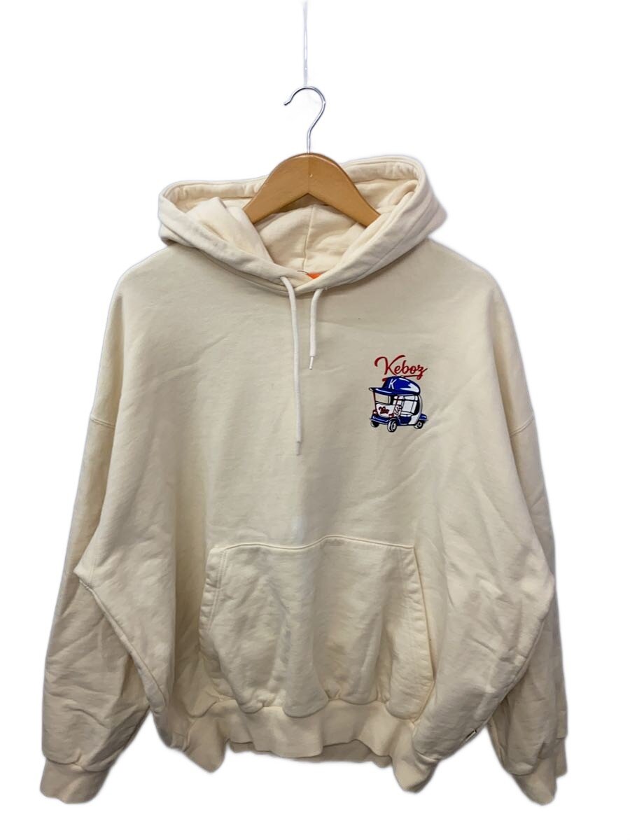 【中古】Keboz◆パーカー/M/綿織物/WHT【メンズウェア】