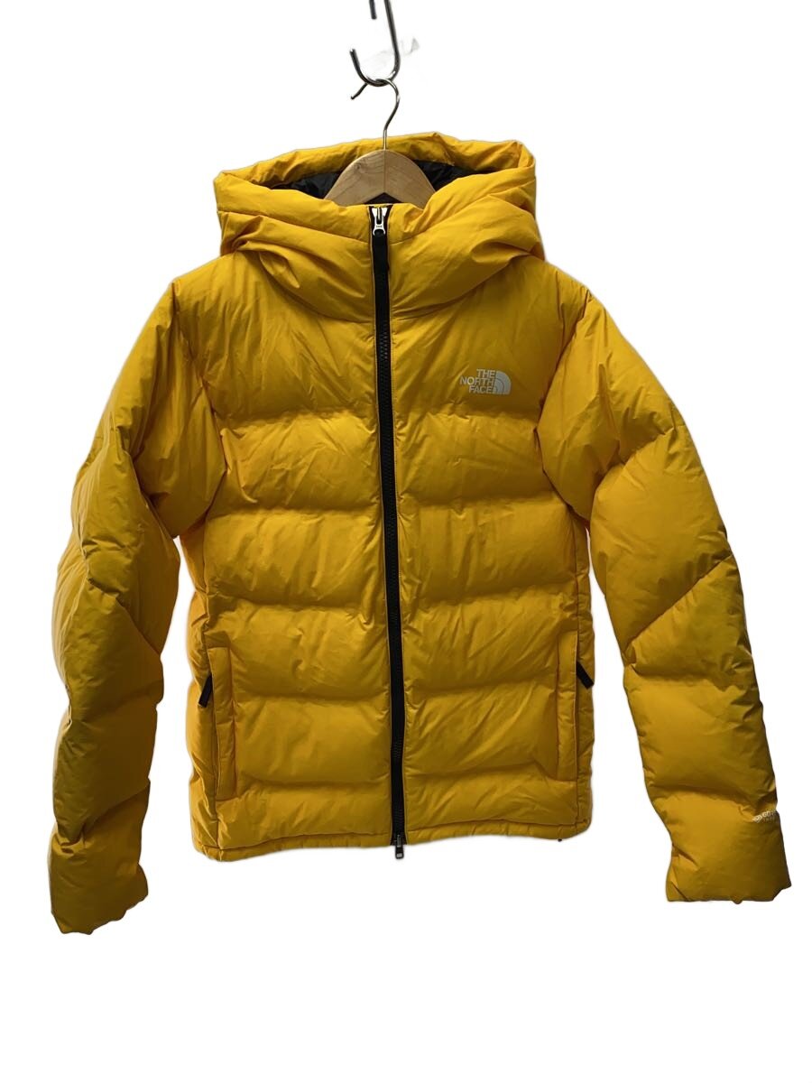 【中古】THE NORTH FACE◆BELAYER PARKA_ビレイヤーパーカ/S/ナイロン/YLW/無地【メンズウェア】