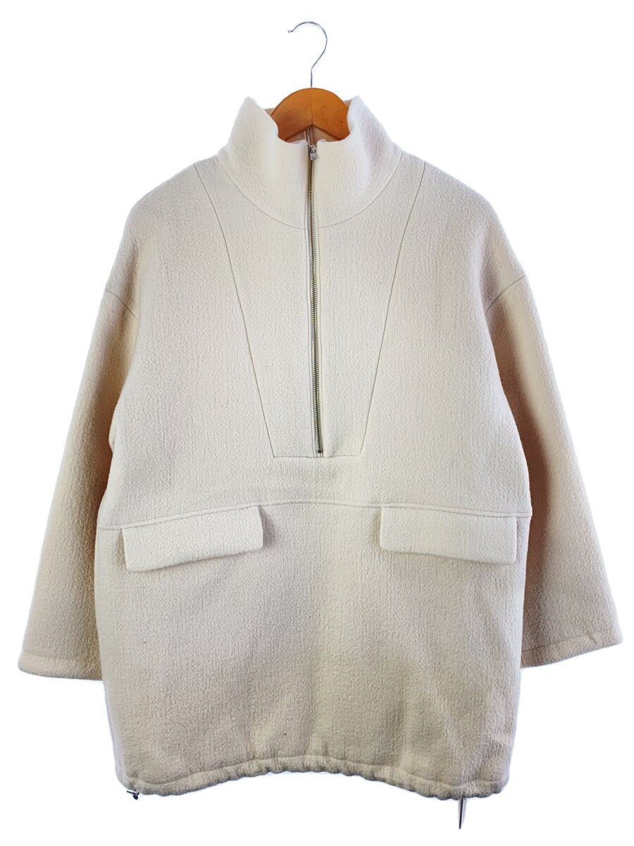 【中古】DRAWING NUMBERS◆パーカー/38/羊毛/WHT/無地/ggz1022408a0001【レディース御召しもの】