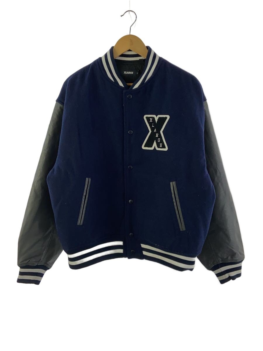 【中古】X-LARGE◆スタジャン/L/羊毛/NVY/101214021004【メンズウェア】