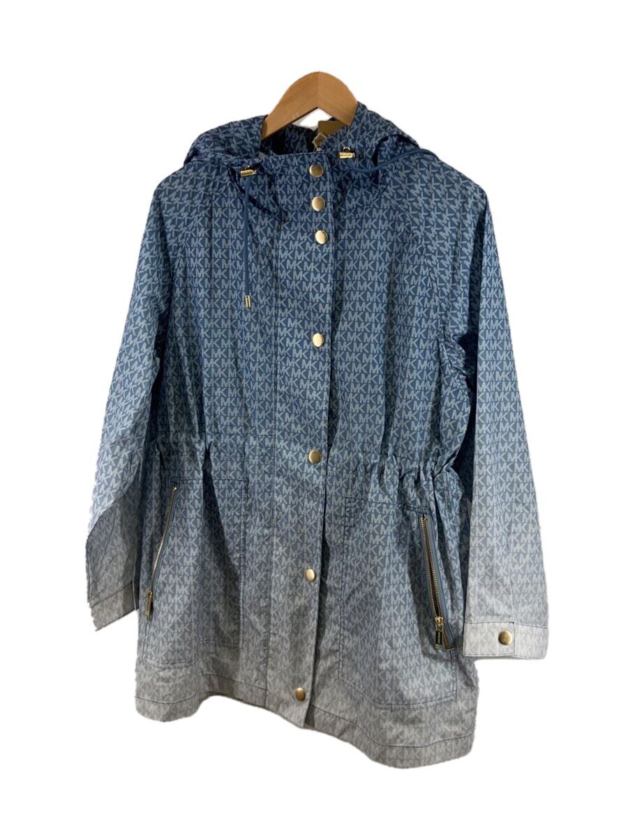 【中古】MICHAEL KORS◆厚地の外套/S/ポリエステル/BLU/総柄/JS420EFES8/マークジェイコブス//【レディース御召しもの】