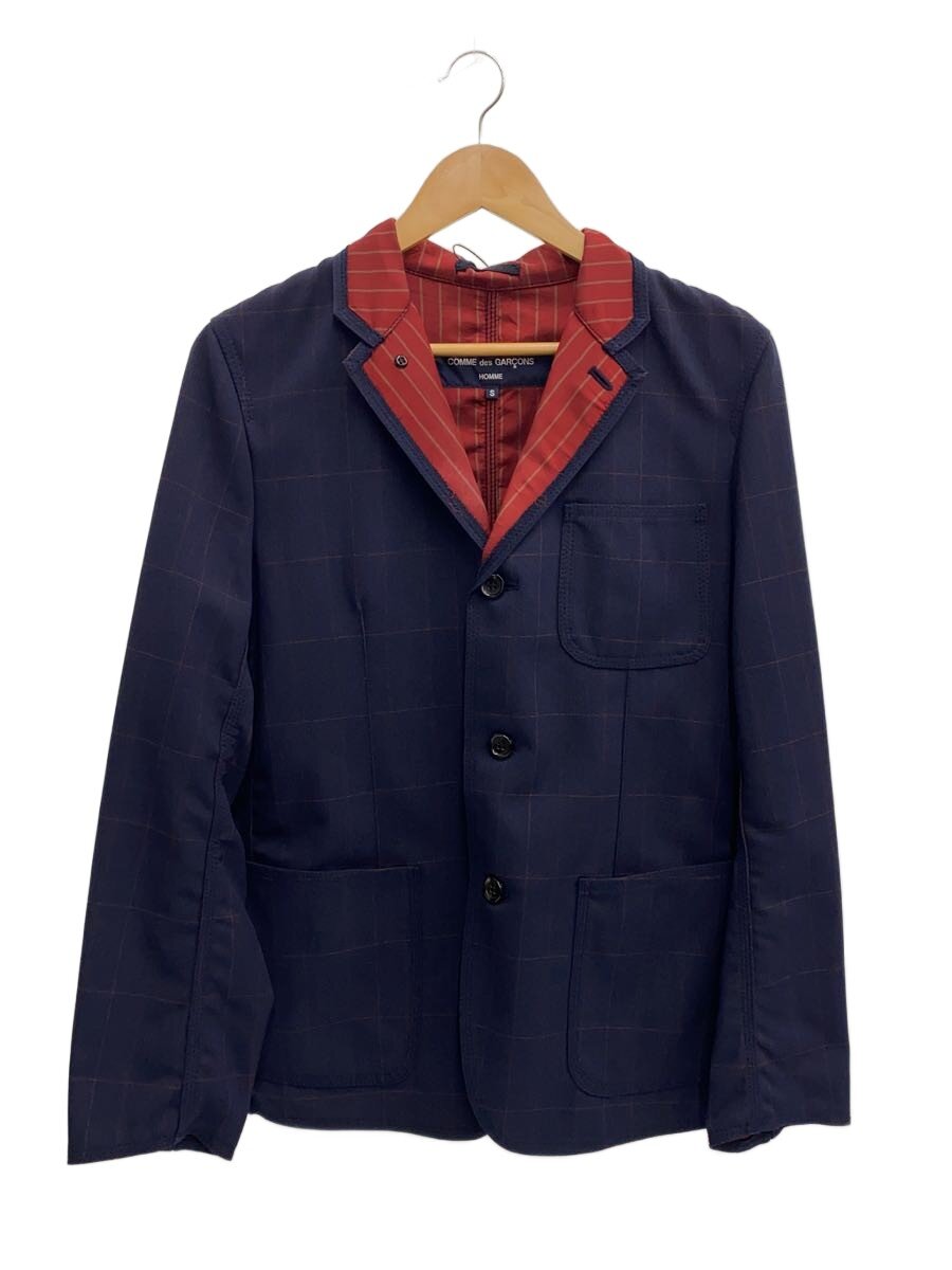 【中古】COMME des GARCONS HOMME◆2006ss テーラードジャケット/S/ポリエステル/NVY/照合のしるし/HQ-J004【メンズウェア】