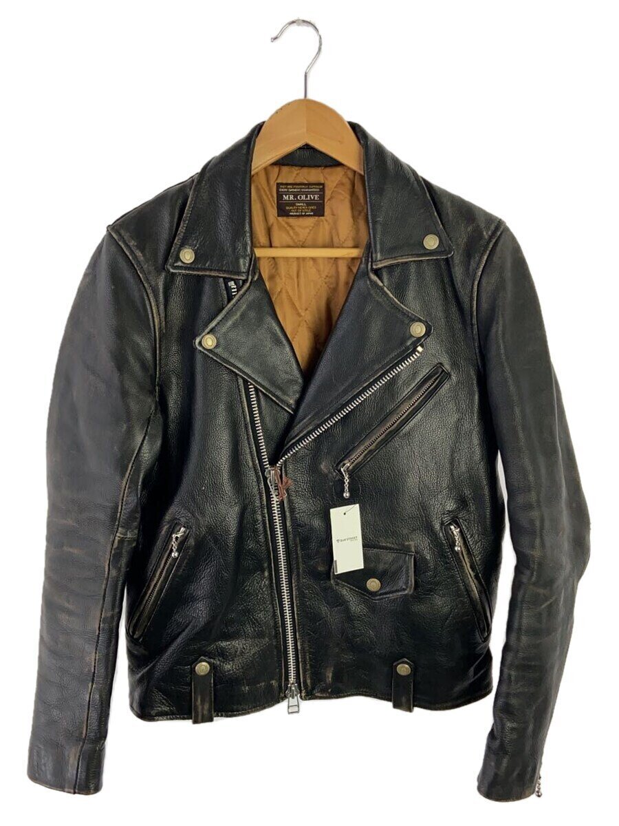 【中古】MR.OLIVE◆ダブルライダースジャケット/S/牛革/BLK/M-5356【メンズウェア】｜2ｎｄ STREET 店