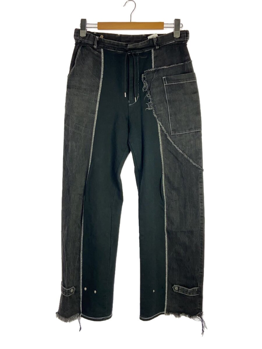 【中古】SYU.HOMME/FEMM◆引っ切り無いズボン下/2/綿織物/BLK/無地/H22SS-14/Un Remake pants【メンズウェア】