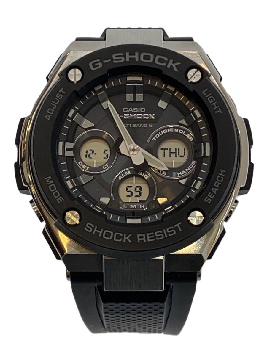 【中古】CASIO◆ソーラーウオッチ・G-SHOCK/デジアナ/天然ゴム/BLK/BLK【服飾雑貨他】