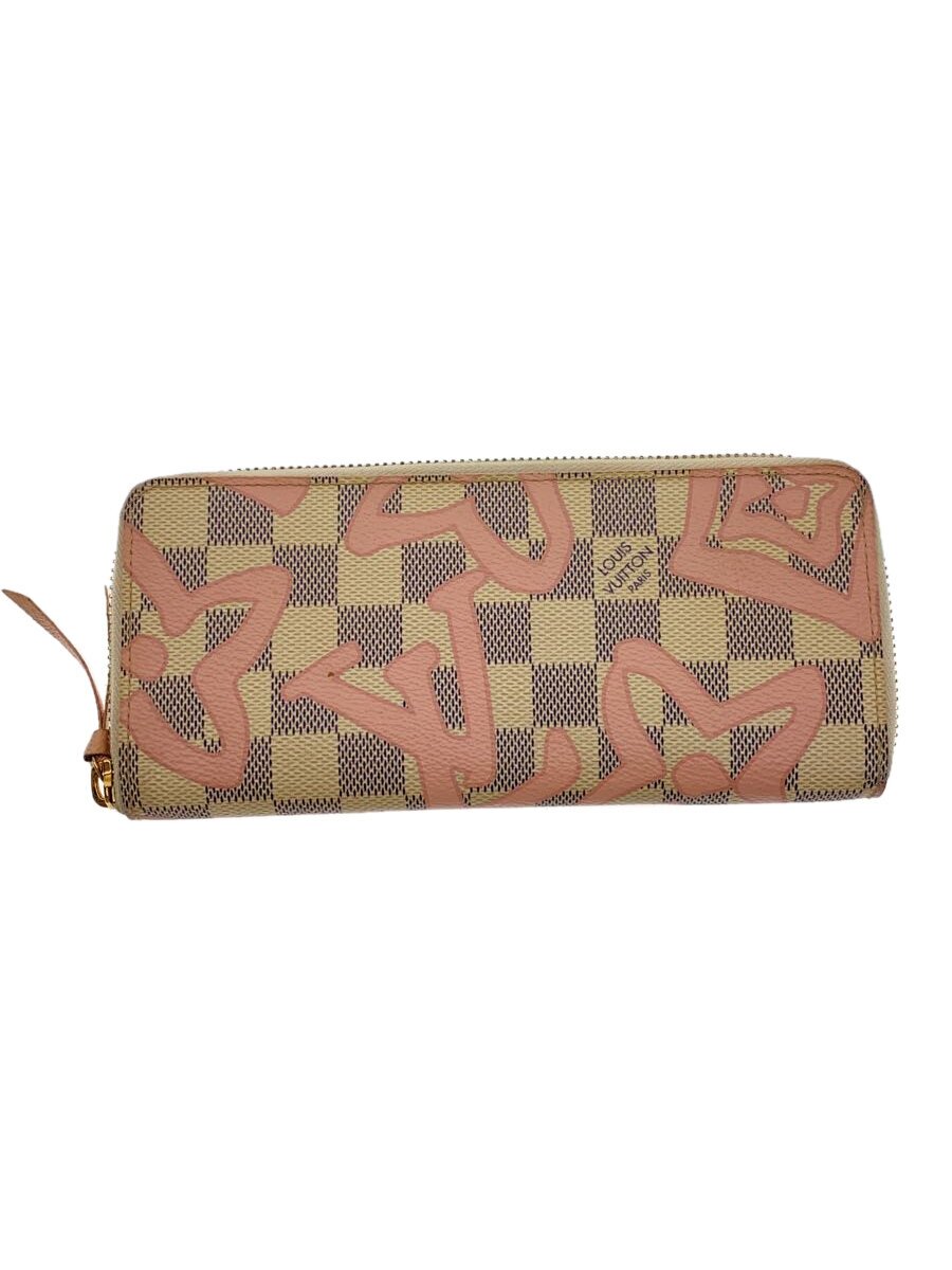 【中古】LOUIS VUITTON◆ポルト・フォイユ・クレマンス_ダミエ・アズール_タヒチコレクション_WHT/PVC/PNK/総柄/レディース【服飾雑貨他】