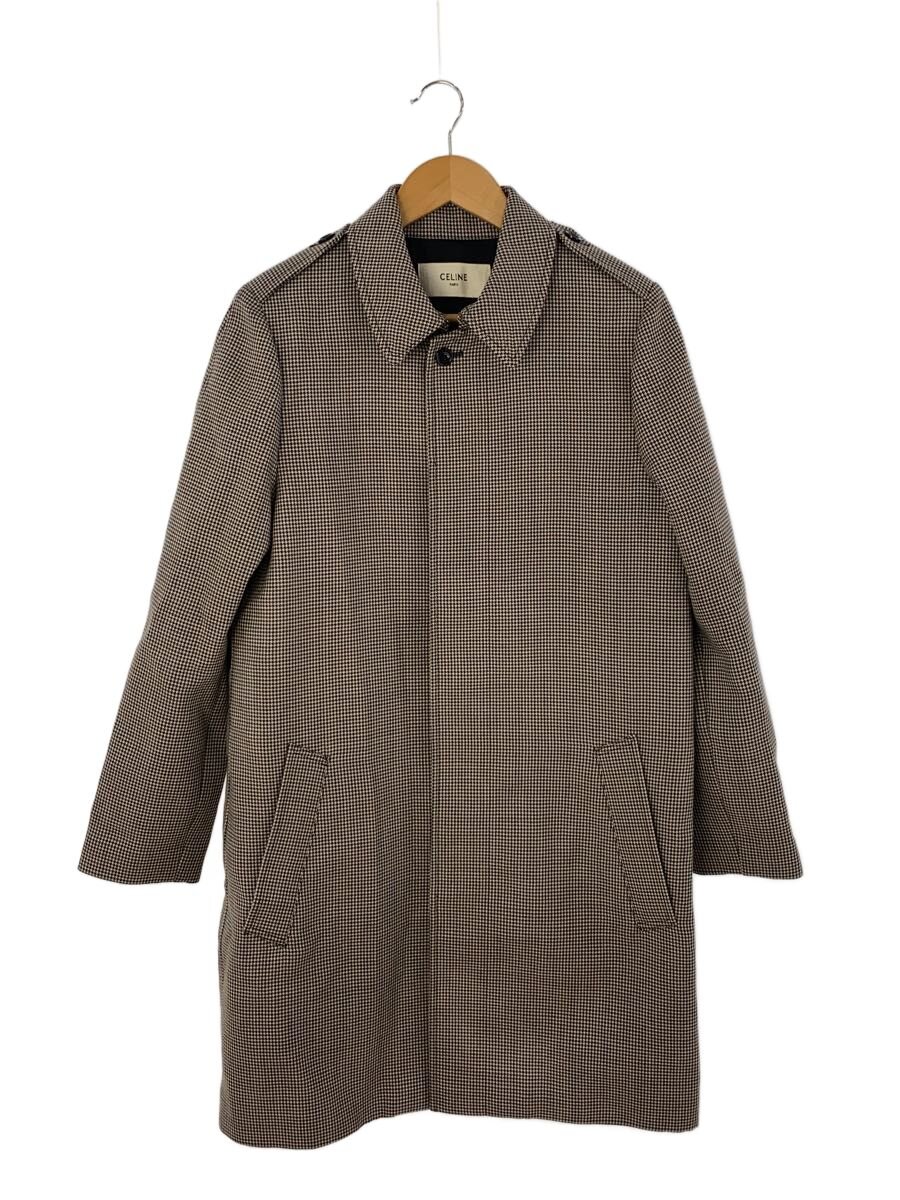【中古】CELINE◆ステンカラー厚地の外套/42/羊毛/BRW/2m013174d【メンズウェア】
