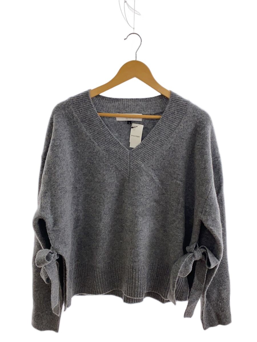 【中古】LE CIEL BLEU◆Wool Cashmere V Neck Knit/編み物(朦々たる)/36/羊毛/GRY/薄墨色/カシミヤ混【レディースお召しもの】
