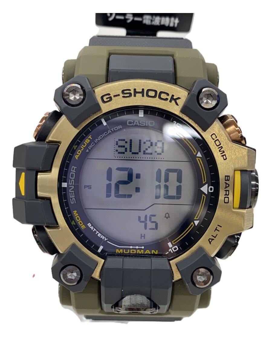 【中古】CASIO◆ソーラーウオッチ_G-SHOCK/デジタル/GRN/GRY【服飾雑貨他】