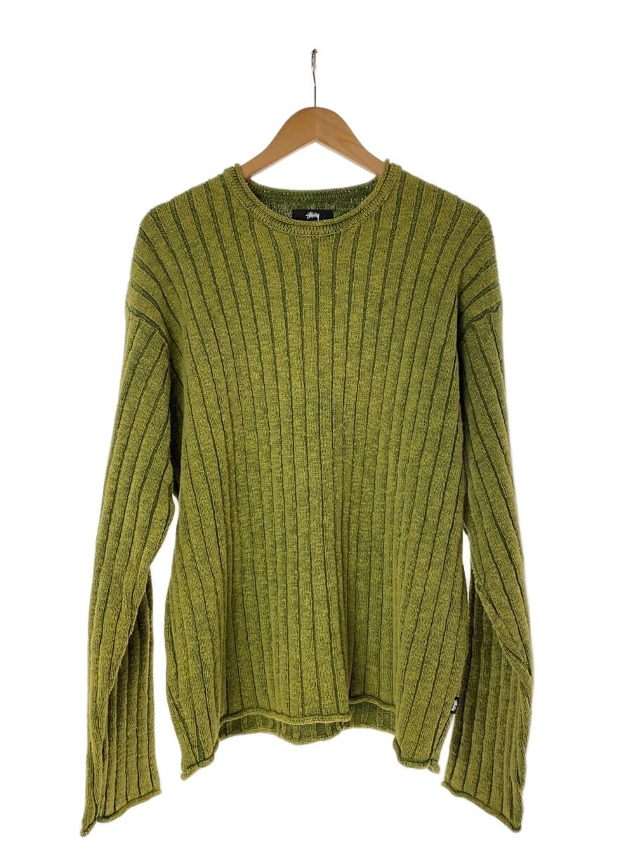 【中古】STUSSY◆Cotton Slub Rib Crew/XL/綿織物/GRN/117252【メンズウェア】