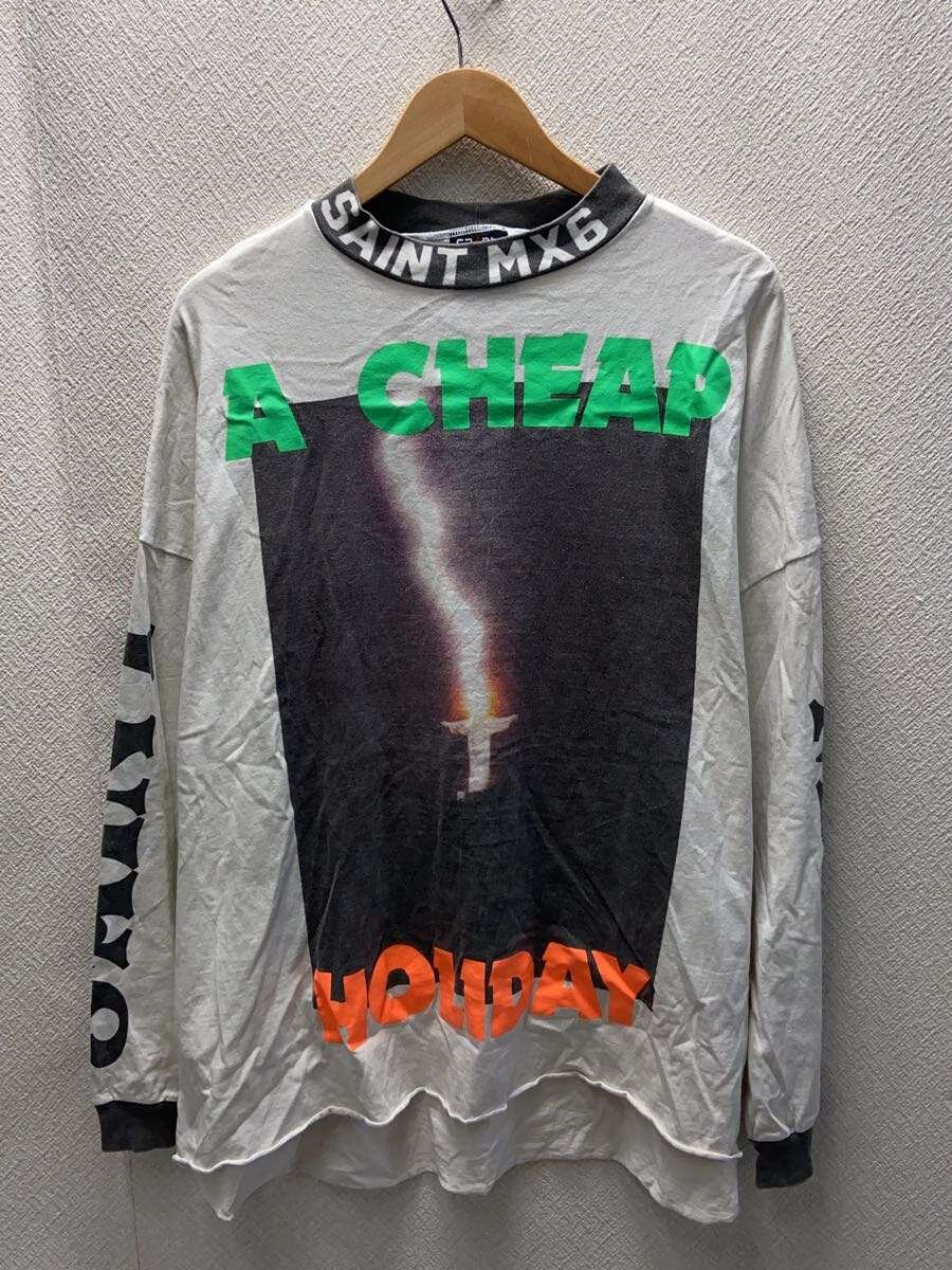 【中古】SAINT MICHAEL◆LS TEE / A CHEAP HLDY/--/綿織物/BLK/刷り上げる/SM-YS8-0000-017【メンズウェア】