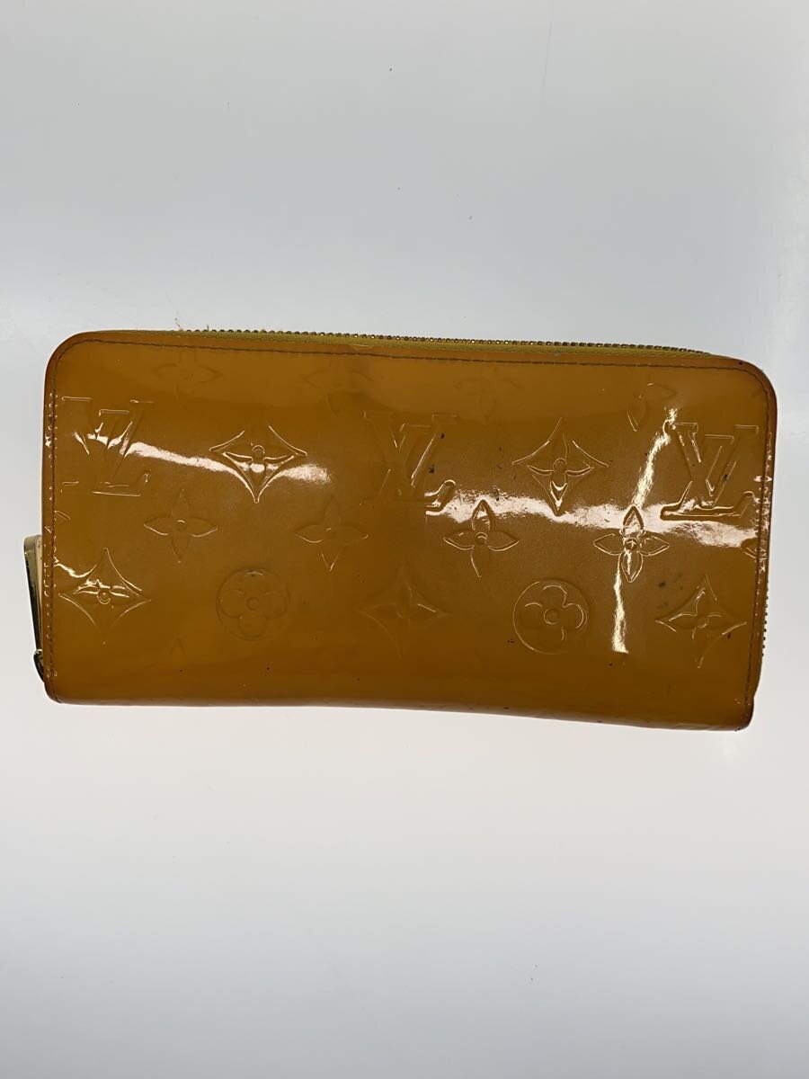 【中古】LOUIS VUITTON◆ジッピー・ウォレット_モノグラム・ヴェルニ_ORN/エナメル/YLW/レディース【服飾雑貨他】
