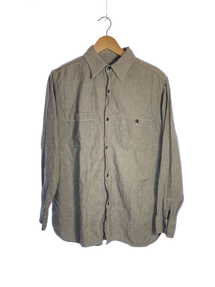 【中古】長袖シャツ/--/--/GRY/無地/ブラックシャンブレーマチ付/ほつれ有//【メンズウェア】|2nd STREET 店