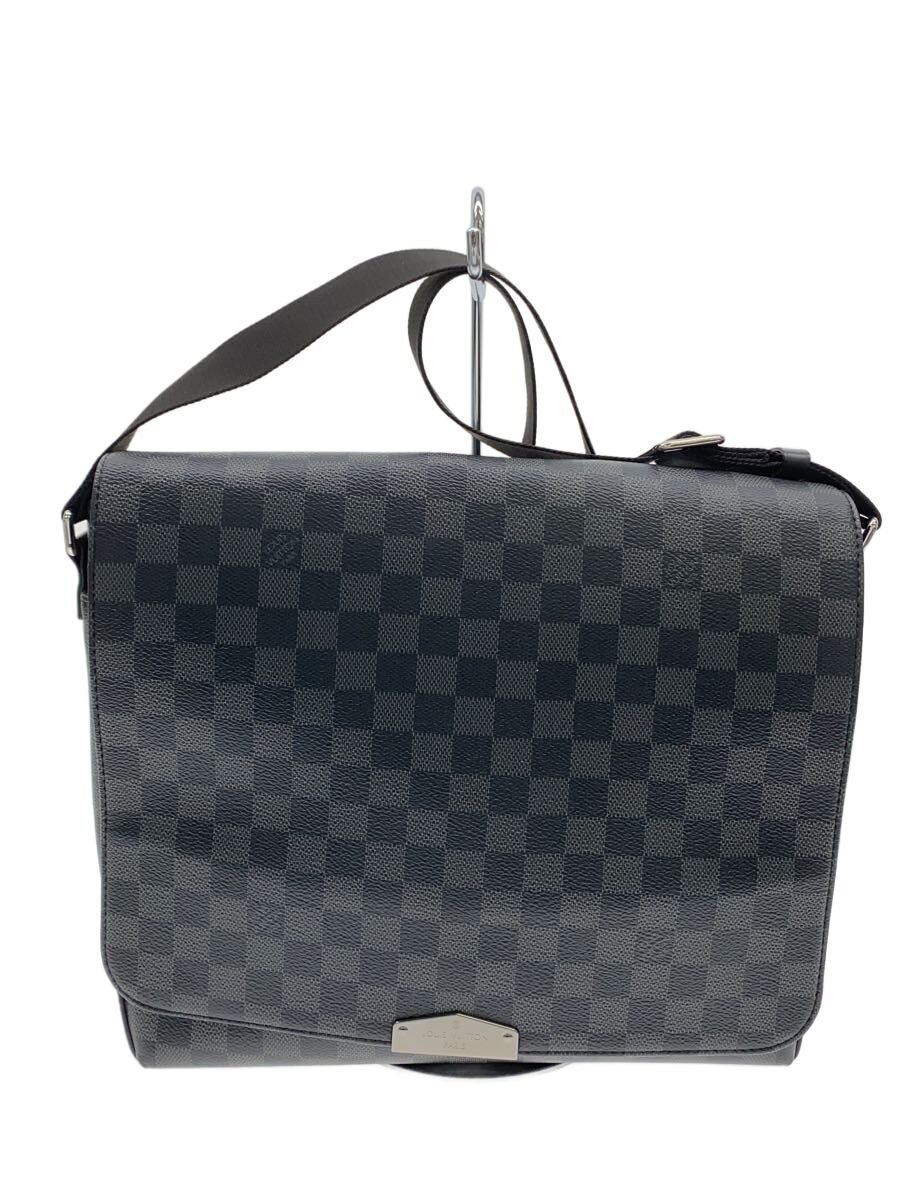 【中古】LOUIS VUITTON◆3)ディストリクトMM NV2_ダミエ・グラフィット/帆布/BLK【御徒面子】