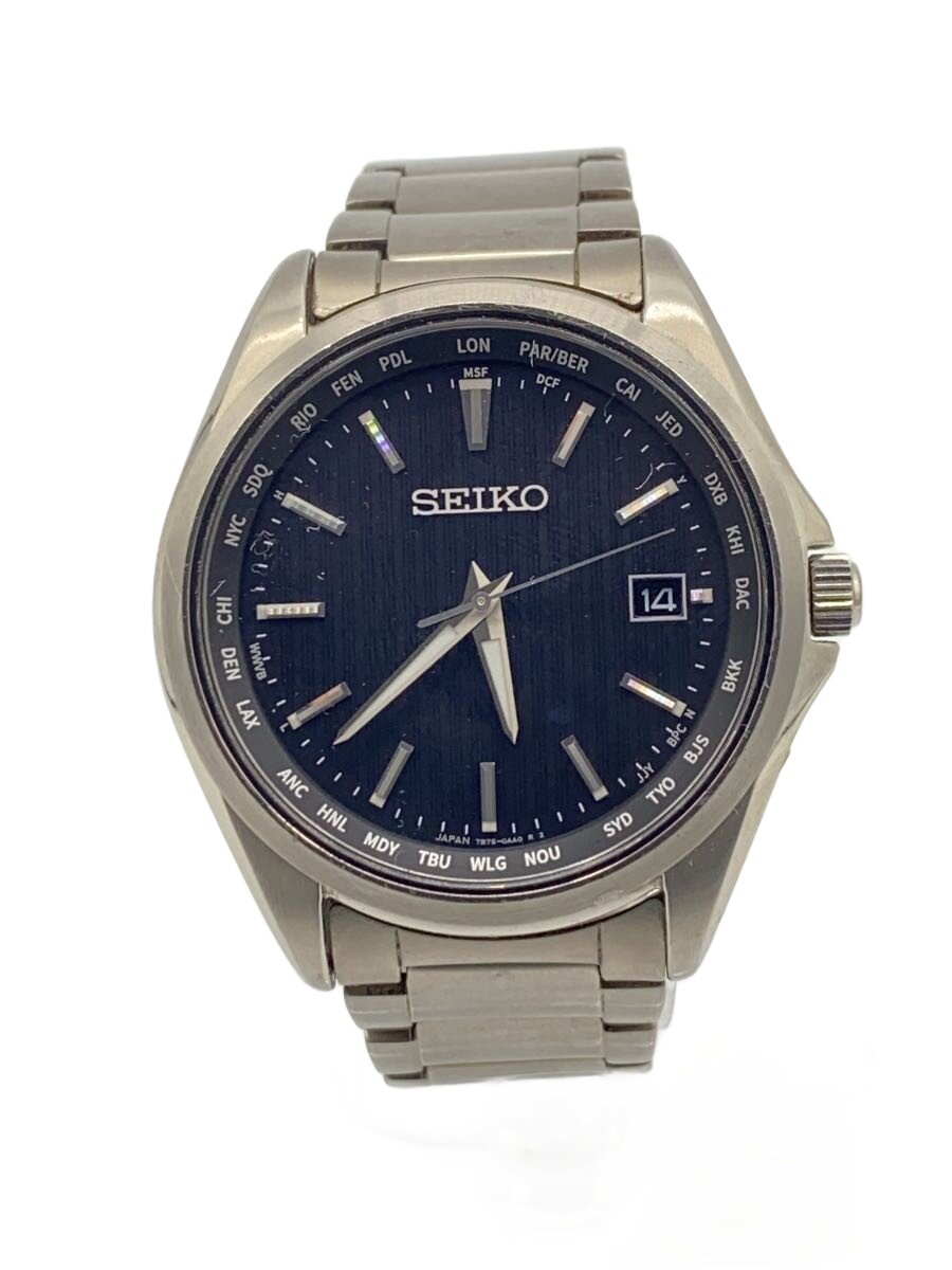 【中古】SEIKO◆ソーラー腕時計/アナログ/ステンレス/NVY/SLV/SS/7B75-0AA0【服飾雑貨他】｜2ｎｄ STREET 店