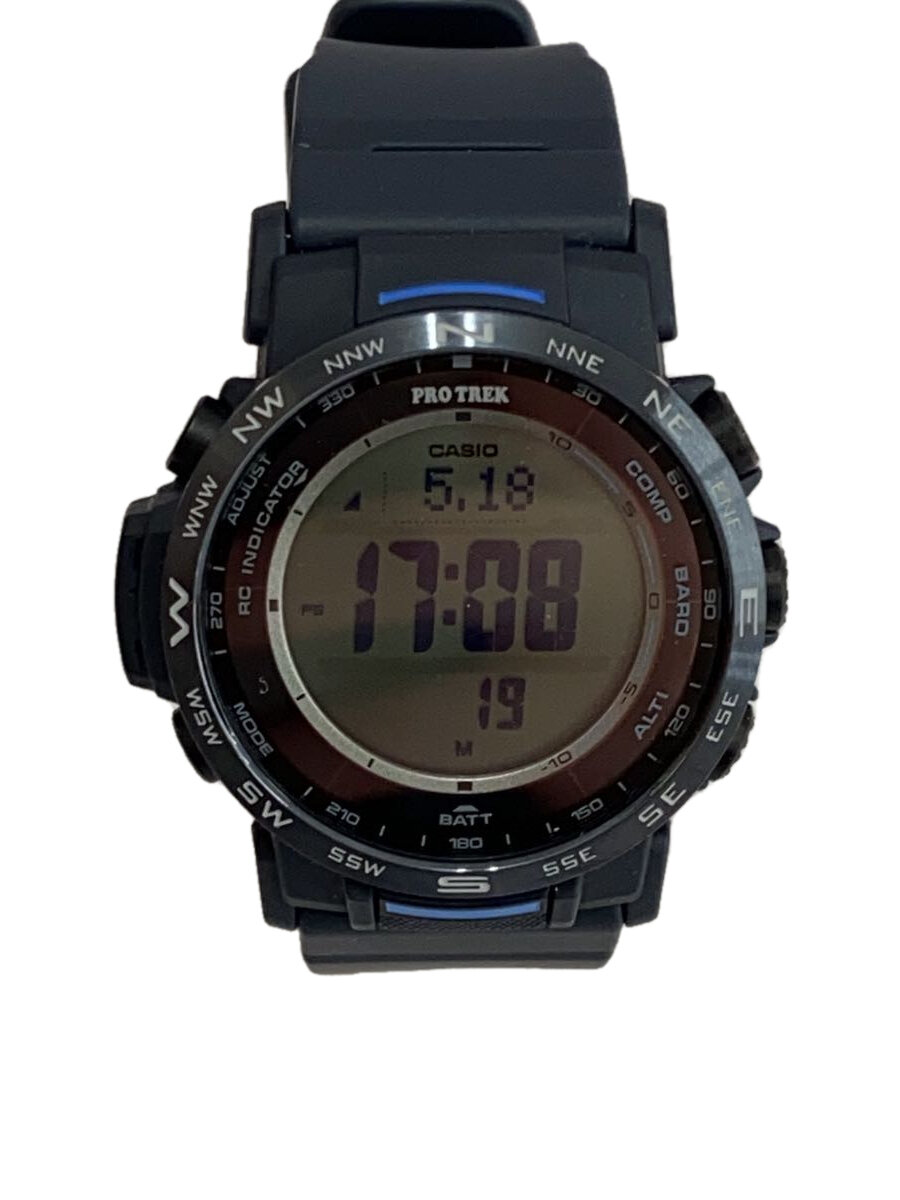 【中古】CASIO◆ソーラー腕時計_PRO TREK/デジタル/ラバー/BLK/GRY/? NULL ?【服飾雑貨他】｜2ｎｄ STREET 店