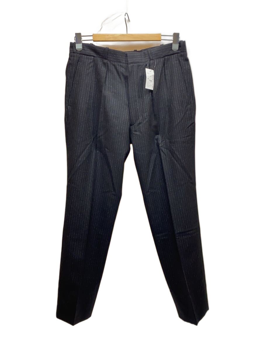 【中古】HEUGN◆スラックスズボン下/3/羊毛/BLK/縞模様/TROUSER040【メンズウェア】
