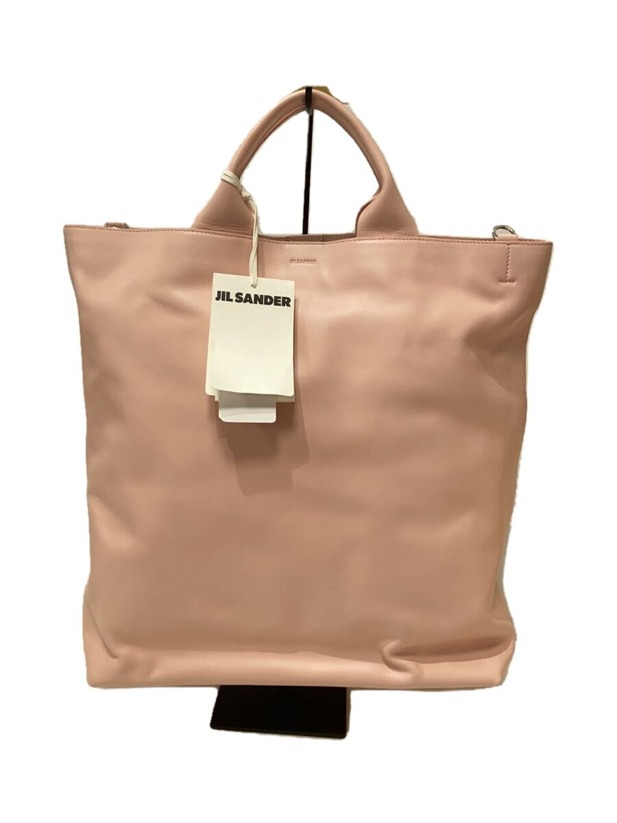 【中古】JIL SANDER◆XIAO TOTE/MD なめし革 2way/トートバッグ/牛皮/サクラ色/無地/J27室内用便器0001【御徒面子】