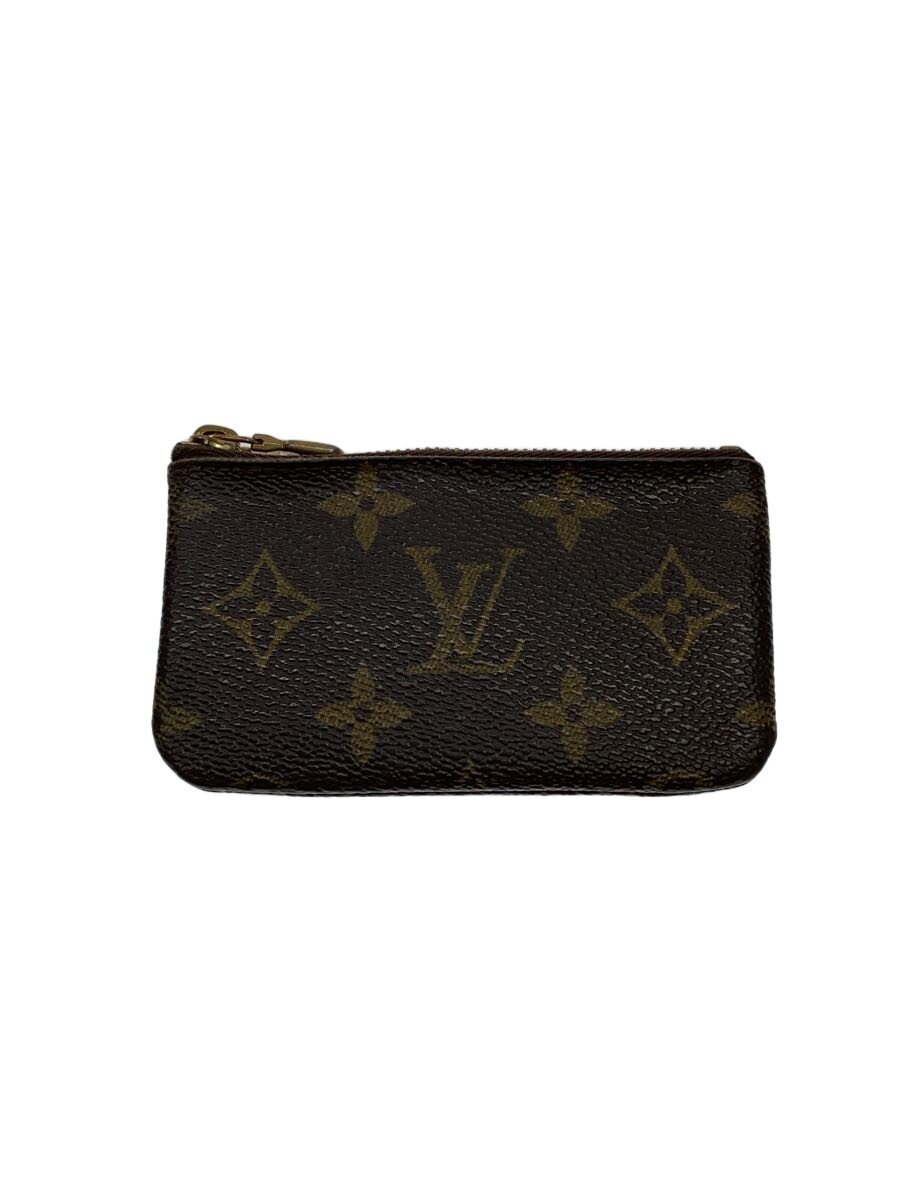 【中古】LOUIS VUITTON◆ポシェット・クレ_モノグラム・帆布/PVC/BRW/総柄/レディース【服飾雑貨他】