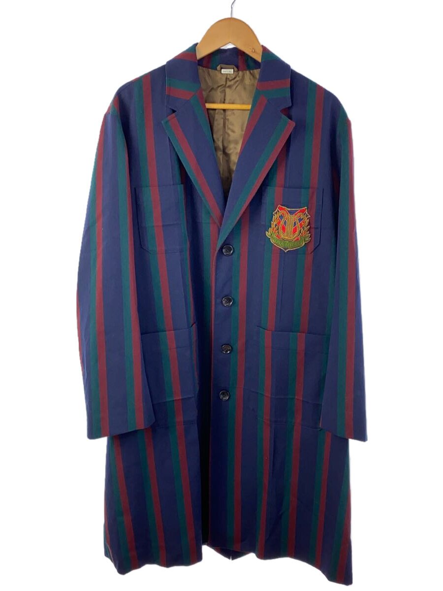 【中古】GUCCI◆Striped wool coat with crest/販売店厚地の外套/46/羊毛/縞模様/575313【メンズウェア】