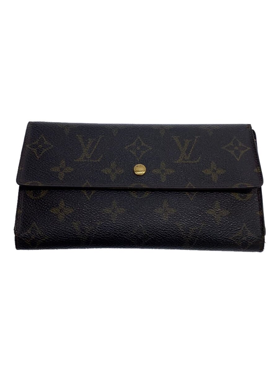 【中古】LOUIS VUITTON◆ポルト・トレゾール・インターナショナル_モノグラム・キャンバス_BRW/PVC/BRW/レディース//【服飾雑貨他】