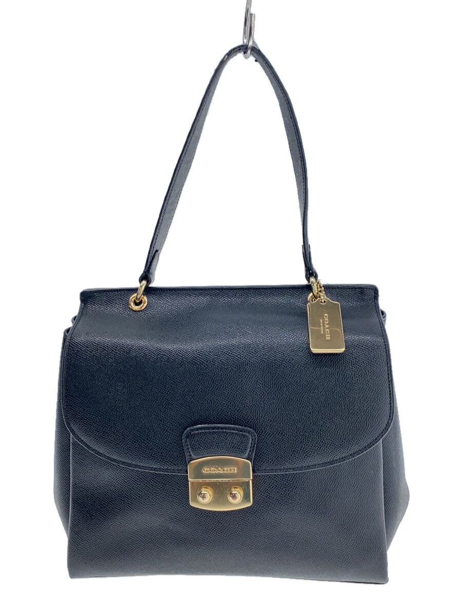 【中古】COACH◆ハンドバック/なめし革/BLK/無地/F67454/同盟罷工さあ美欠品【御徒面子】