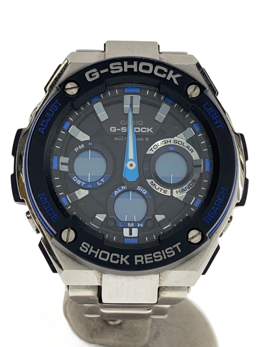 【中古】CASIO◆ソーラーウオッチ・G-SHOCK/デジアナ/BLU//【服飾雑貨他】