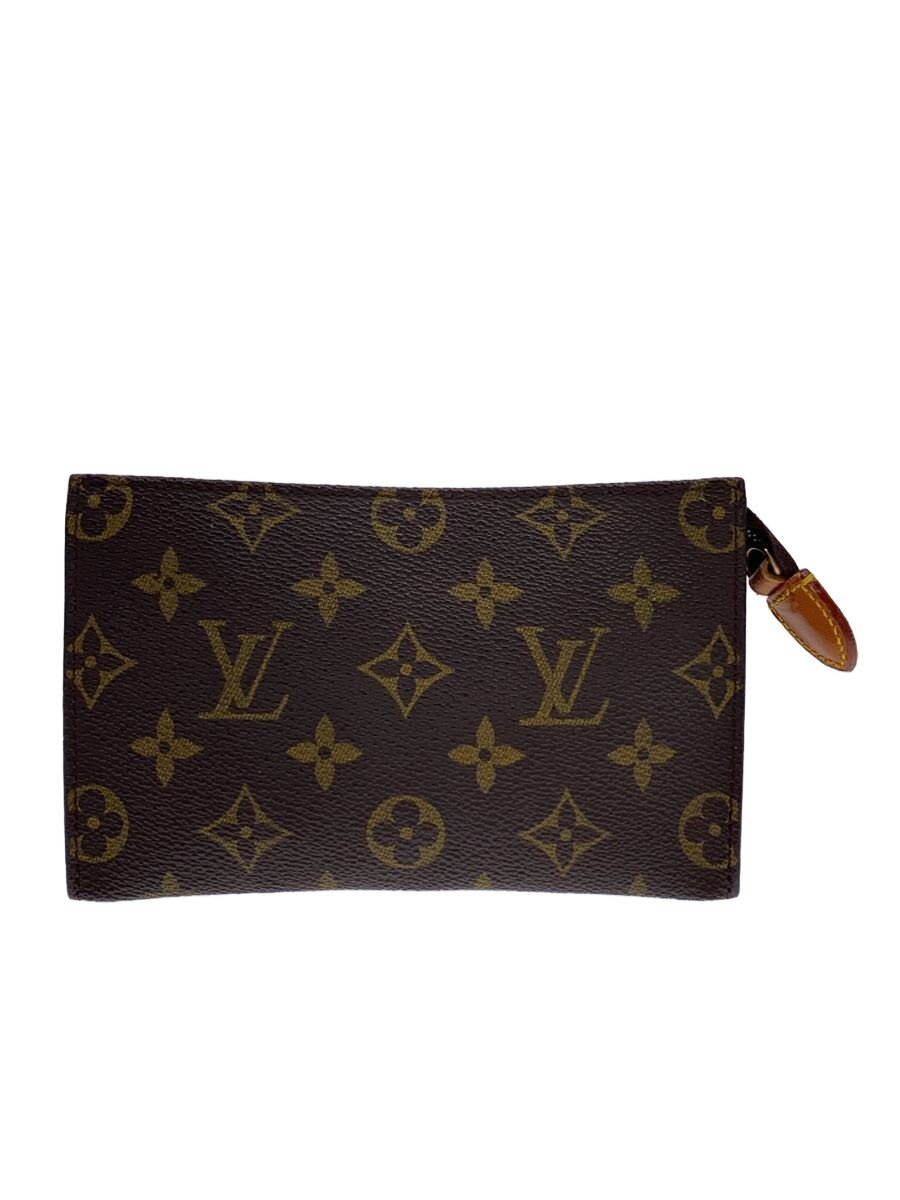 【中古】LOUIS VUITTON◆ポシェット・パウダーコンパクト・手道具_モノグラム・帆布/なめし革/BRW/総柄【御徒面子】