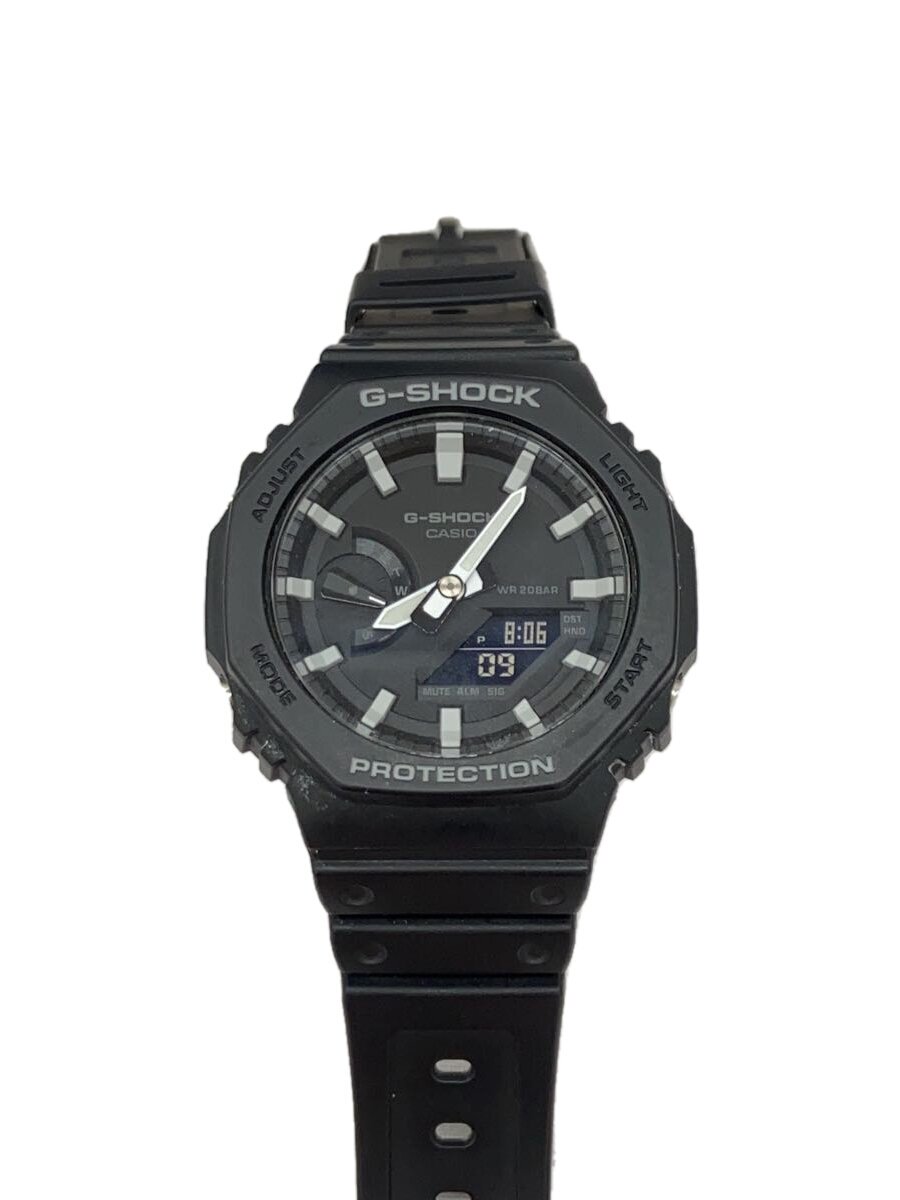 【中古】CASIO◆石英ウオッチ・G-SHOCK/デジアナ/天然ゴム/BLK/BLK【服飾雑貨他】