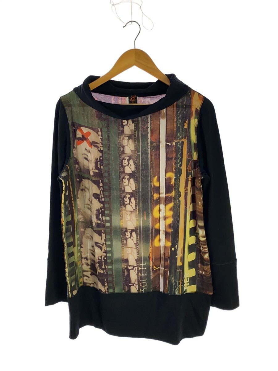 【中古】Jean Paul GAULTIER SOLEIL◆長袖カットソー/M/綿織物/BLK/総柄【レディースお召しもの】