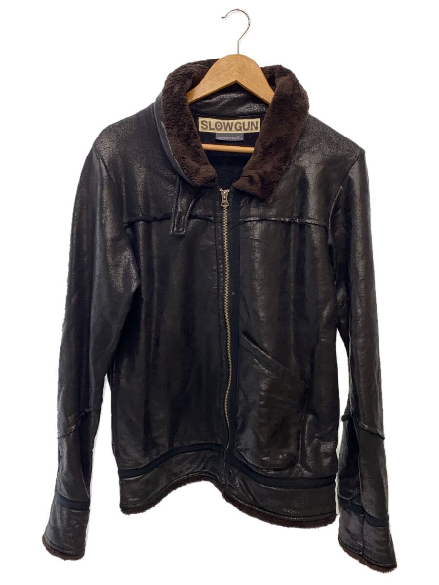 【中古】SLOWGUN◆レザージャケット・ブルゾン/3/コットン/BLK【メンズウェア】|2nd STREET 店