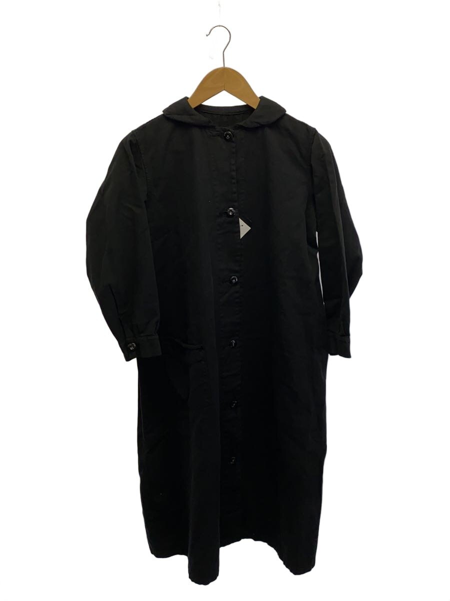 【中古】60s-70s/VINTAGE/細工物厚地の外套/制作室厚地の外套/うつり変わり名取り草/黒染め/一回り胴締め【レディース御召しもの】