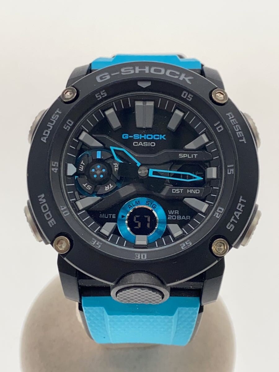 【中古】CASIO◆石英ウオッチ・G-SHOCK/デジアナ/BLK/BLU【服飾雑貨他】