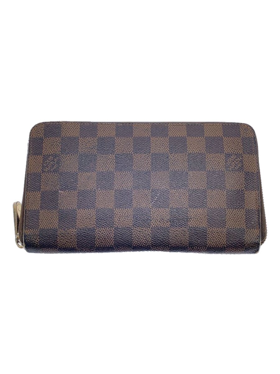 【中古】LOUIS VUITTON◆1)ジッピー・ウォレット_ダミエ・エベヌ_BRW/PVC/BRW/メンズ【服飾雑貨他】