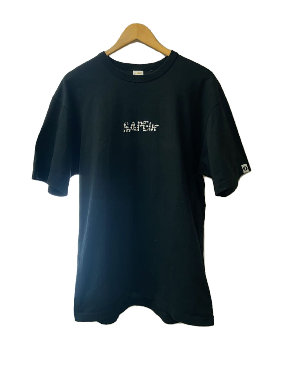 【中古】A Elegantes SAPEur◆プルオーバー/L/綿織物/BLK/刷り上げる//【メンズウェア】