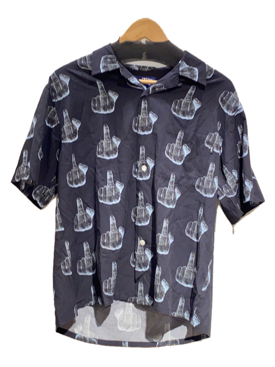 【中古】BoTT◆半袖プルオーバー/M/人絹/BLK/総柄/241BoTT04//【メンズウェア】