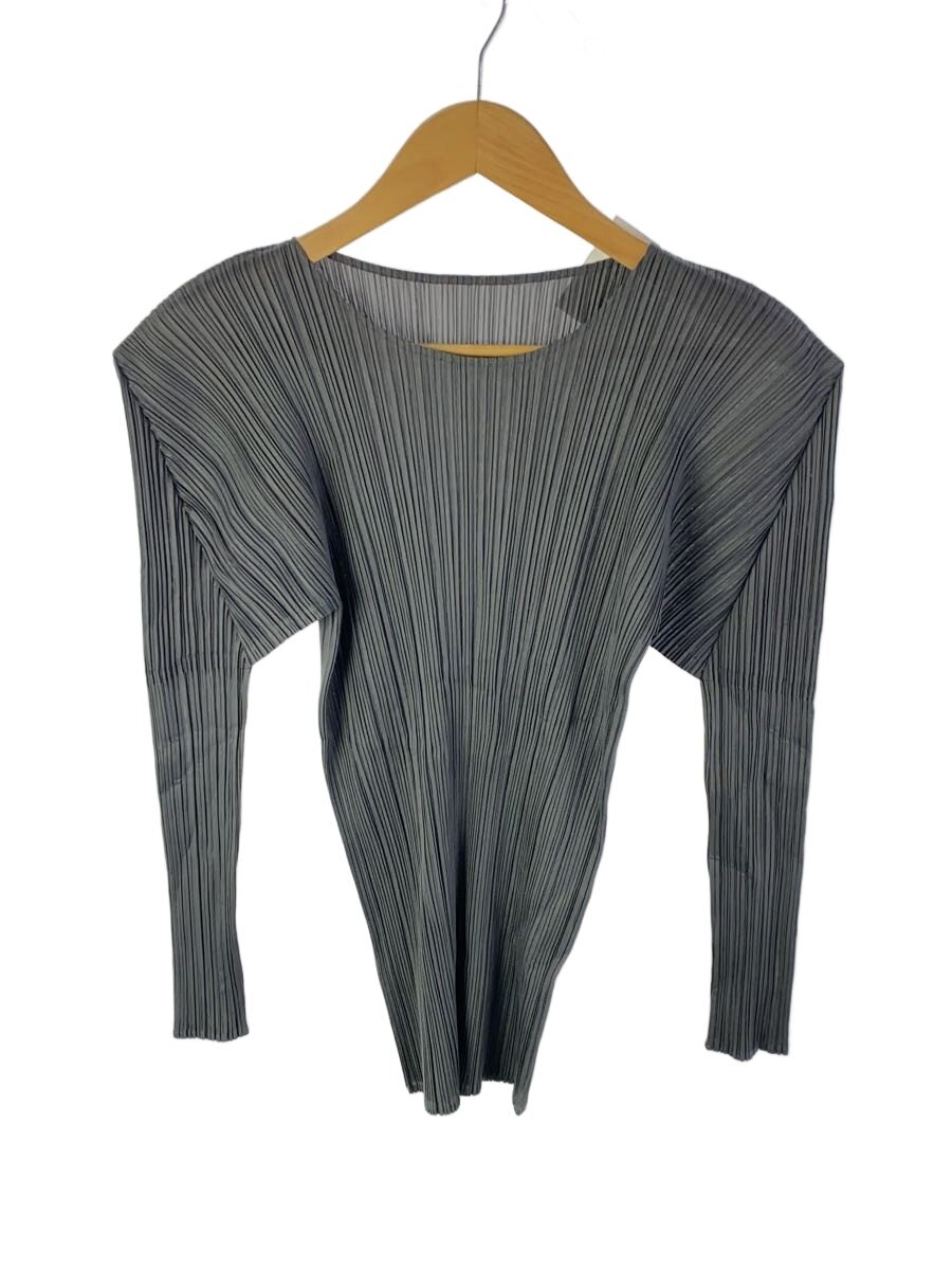 【中古】PLEATS PLEASE ISSEY MIYAKE◆長袖ブラウス/3/ポリエステル/GRY/無地/PP04-JK602【レディースウェア】|2nd STREET 店
