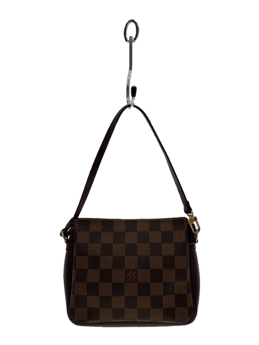 【中古】LOUIS VUITTON◆トゥールス・メイクアップ_ダミエ・エベヌ_BRW/PVC/BRW【御徒面子】