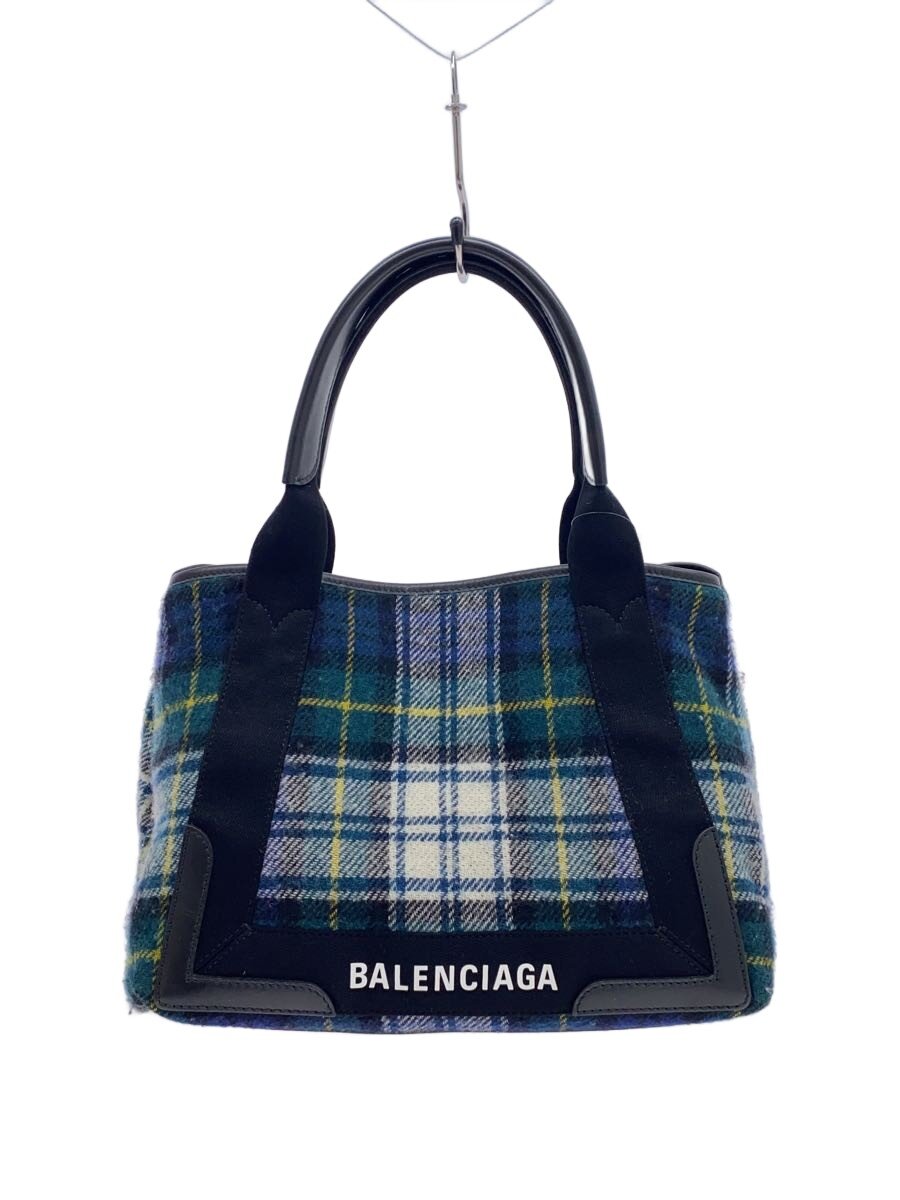 【中古】BALENCIAGA◆ネイビーカバスS/御徒面子/--/GRN/照合のしるし/339933【御徒面子】