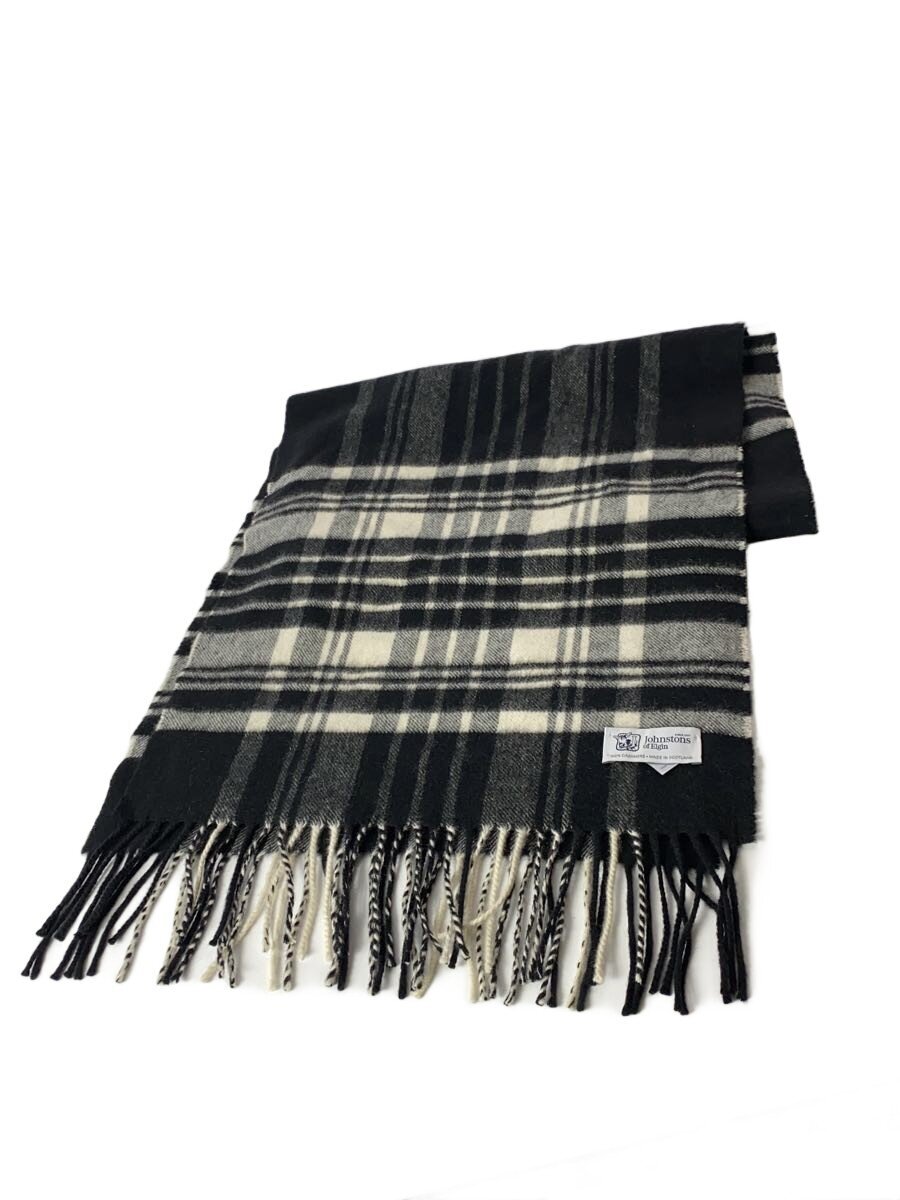 【中古】Johnstons◆えり巻き/カシミヤ/BLK/照合のしるし【服飾雑貨他】