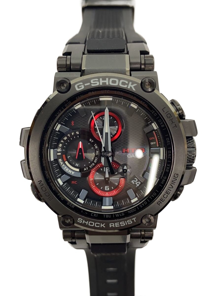【中古】CASIO◆ソーラーウオッチ・G-SHOCK/アナログ/天然ゴム/BLK/BLK【服飾雑貨他】