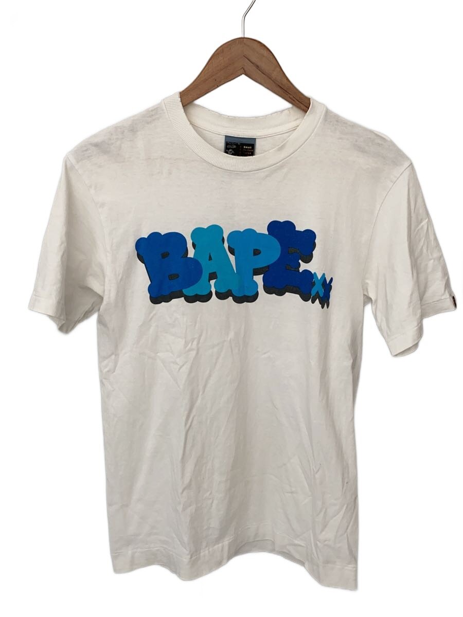 【中古】A BATHING APE◆00sすべり出し/プルオーバー/袖裾シングル/size:S/綿織物/WHT/無地【メンズウェア】