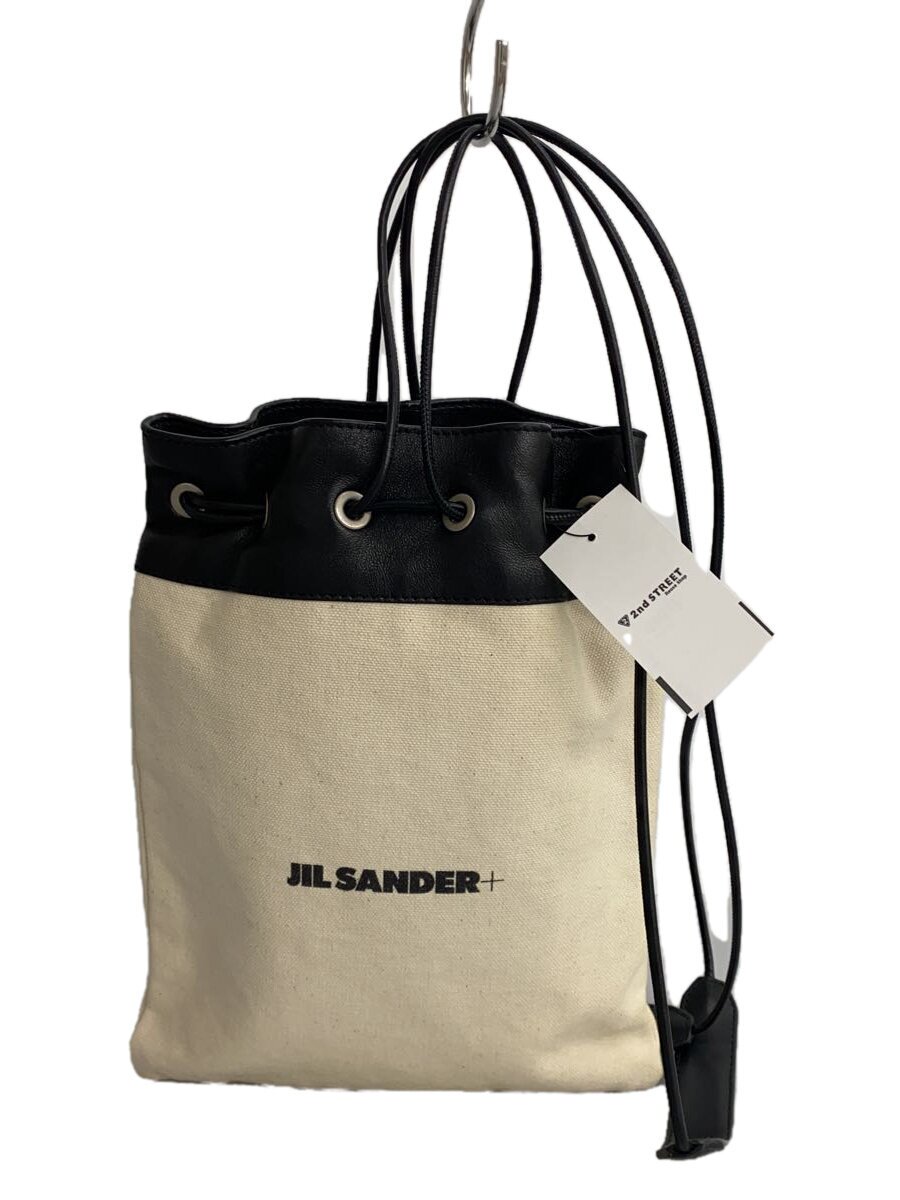 【中古】JIL SANDER◆DRAWSTRING POUCH/ショルダーバッグ/帆布/CRM//【御徒面子】